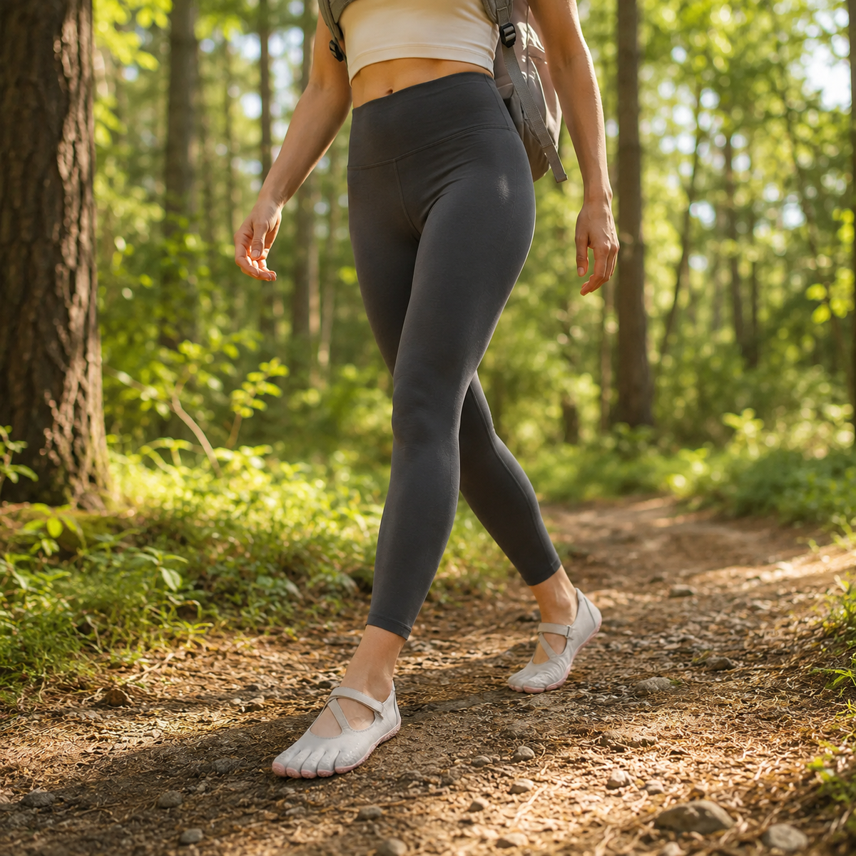 Women's Separated Toe Trail Runners – Minimal Sole Hiking Footwear for Creek Paths & Forest Walks