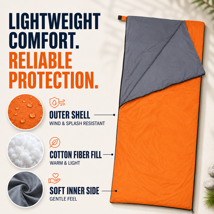 Lightweight Camping Sleep Sack with Compression Carry Bag for Backpacking & Hiking Trips