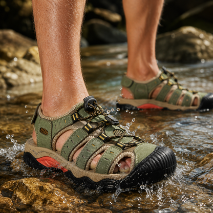 Men's Quick-Dry Sport Sandals with Adjustable Straps for Hiking, Water Sports & Beach