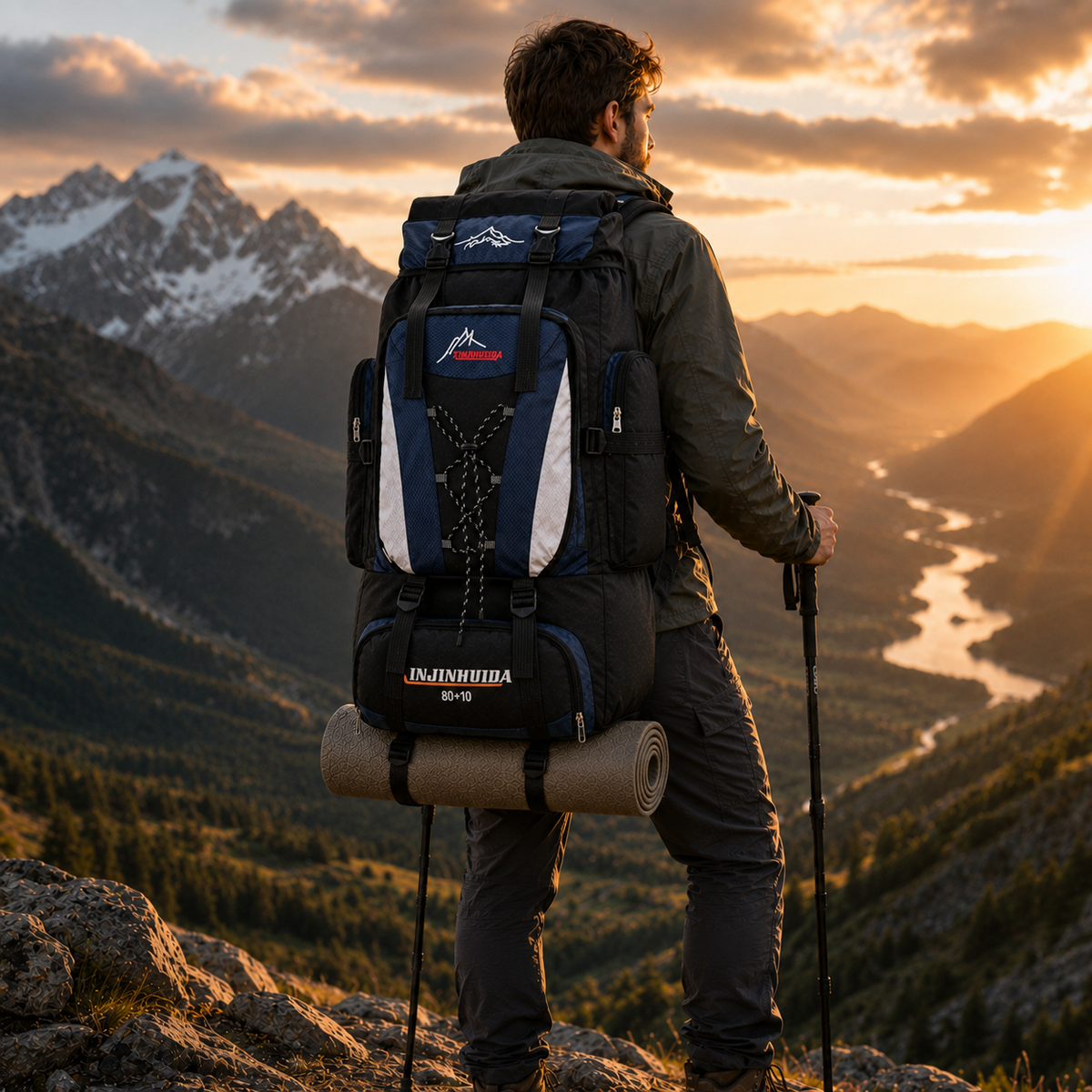 80L Hiking Backpack for Multi-Day Trips – Water-Resistant Trekking Pack with Breathable Support & Quick-Access Pockets for Camping
