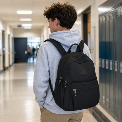 Compact Nylon Daypack with Anti-Theft Zippers – 11L Travel-Ready Mini Backpack for Commuting, School & Daily Errands