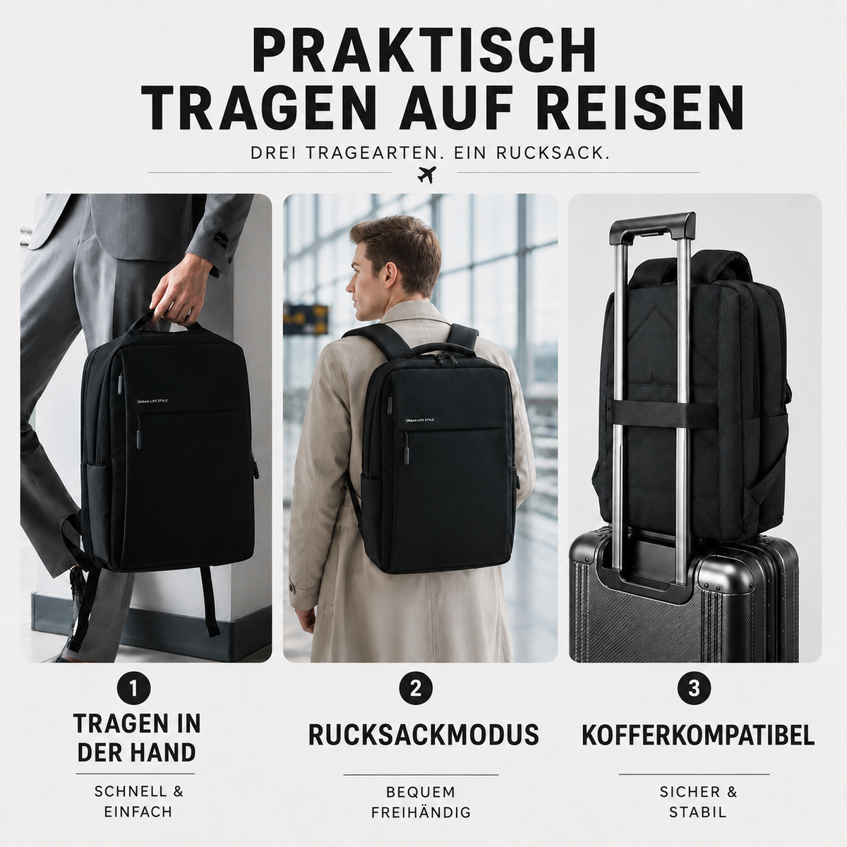 Water-Resistant Commuter Backpack with Padded Laptop Compartment for Work & Travel
