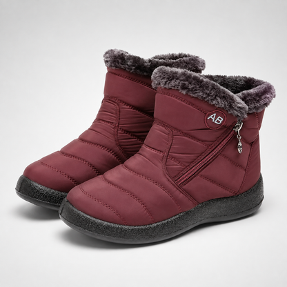 Women's Insulated Waterproof Ankle Boots with Side Zip & Anti-Slip Sole for Cold Weather Walking