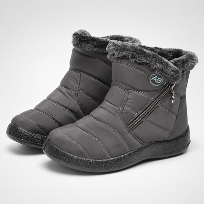 Women's Insulated Waterproof Ankle Boots with Side Zip & Anti-Slip Sole for Cold Weather Walking