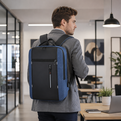 Sac à dos imperméable pour ordinateur portable avec port de charge USB – Compartiment rembourré pour ordinateur 15,6 pouces – Sac de jour pour le travail, l'école et les voyages