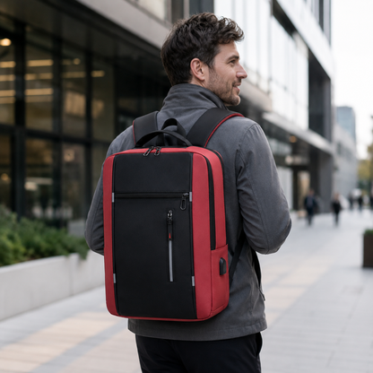 Sac à dos imperméable pour ordinateur portable avec port de charge USB – Compartiment rembourré pour ordinateur 15,6 pouces – Sac de jour pour le travail, l'école et les voyages