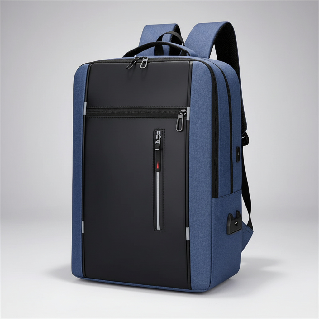 Sac à dos imperméable pour ordinateur portable avec port de charge USB – Compartiment rembourré pour ordinateur 15,6 pouces – Sac de jour pour le travail, l'école et les voyages