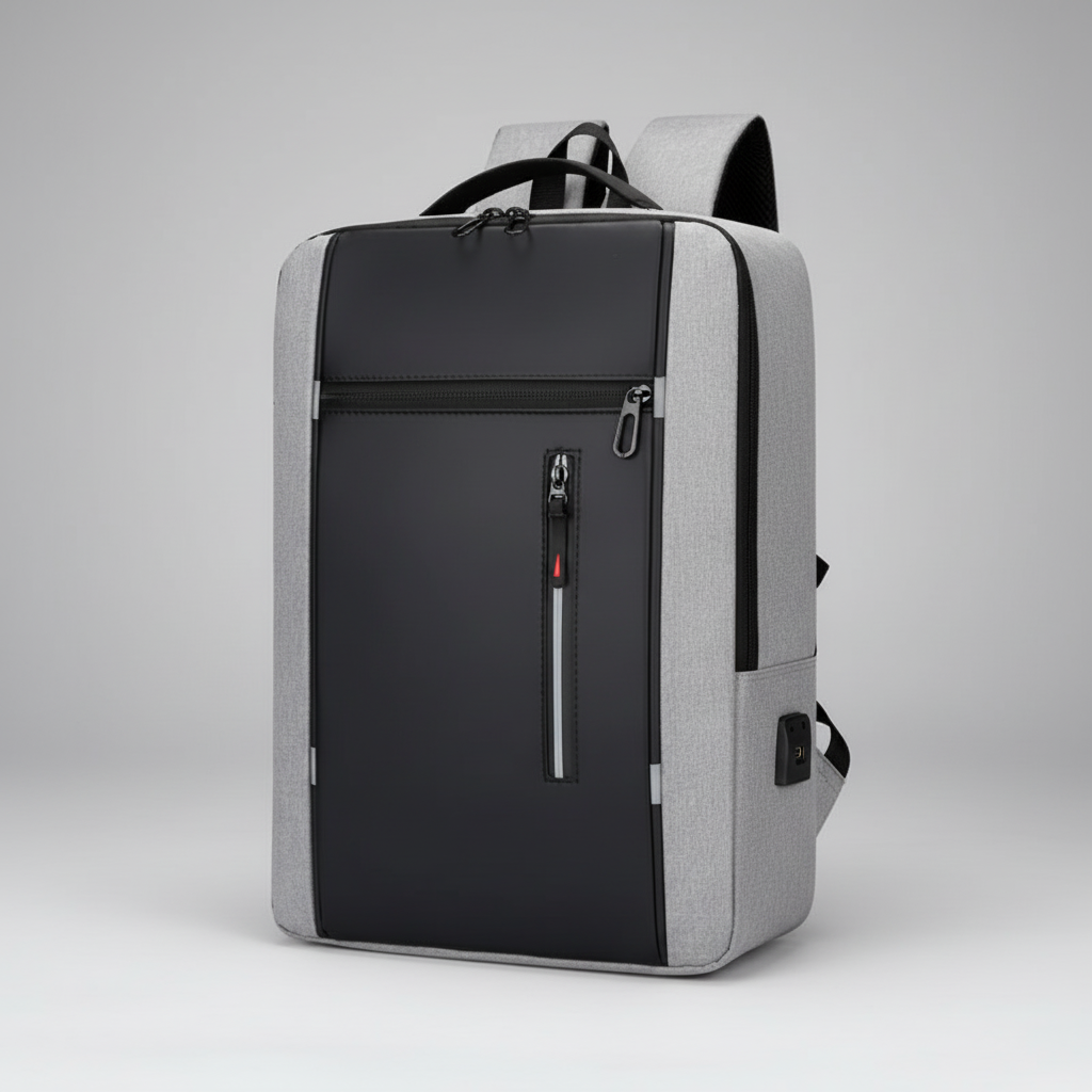 Sac à dos imperméable pour ordinateur portable avec port de charge USB – Compartiment rembourré pour ordinateur 15,6 pouces – Sac de jour pour le travail, l'école et les voyages