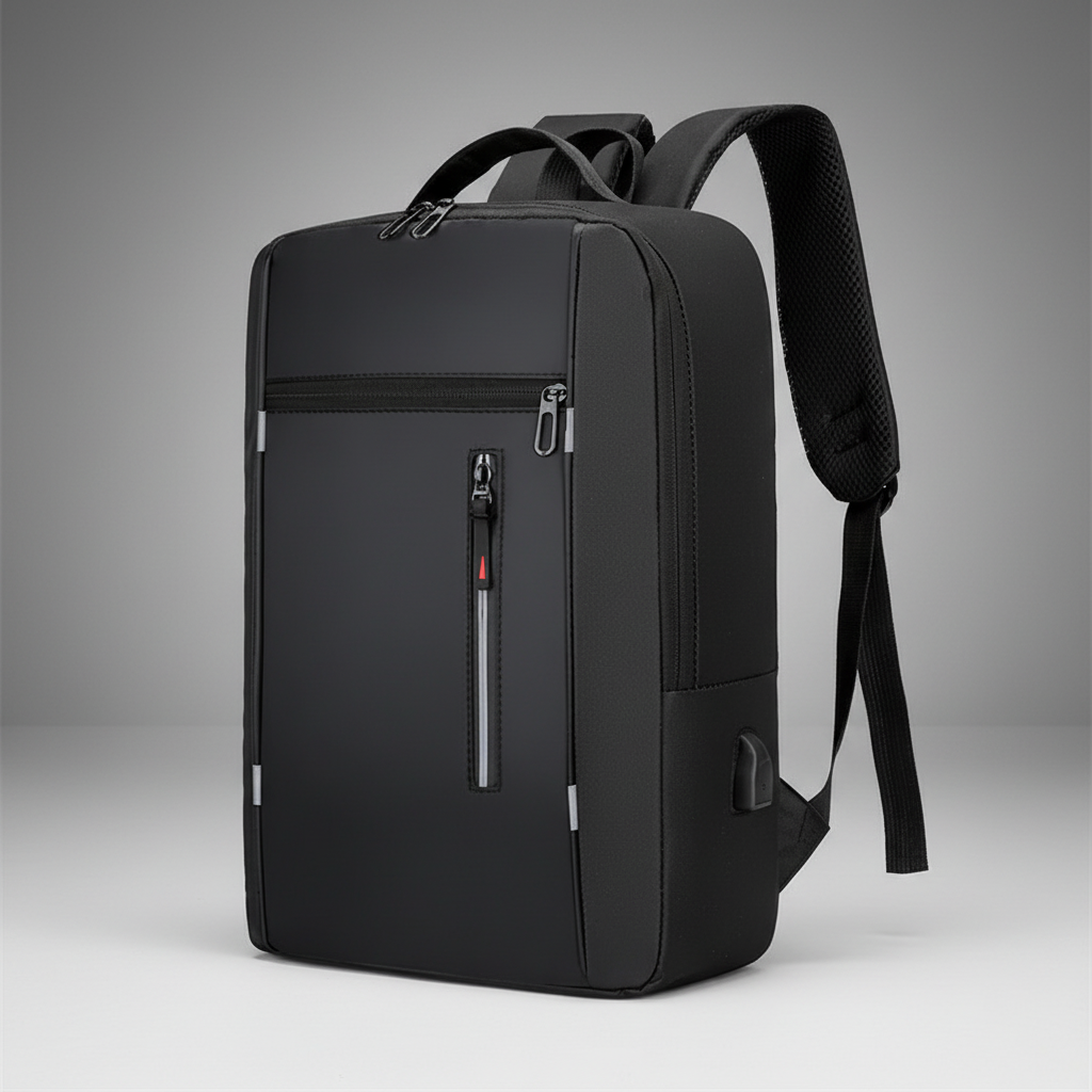 Sac à dos imperméable pour ordinateur portable avec port de charge USB – Compartiment rembourré pour ordinateur 15,6 pouces – Sac de jour pour le travail, l'école et les voyages