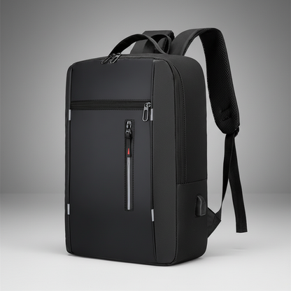 Sac à dos imperméable pour ordinateur portable avec port de charge USB – Compartiment rembourré pour ordinateur 15,6 pouces – Sac de jour pour le travail, l'école et les voyages