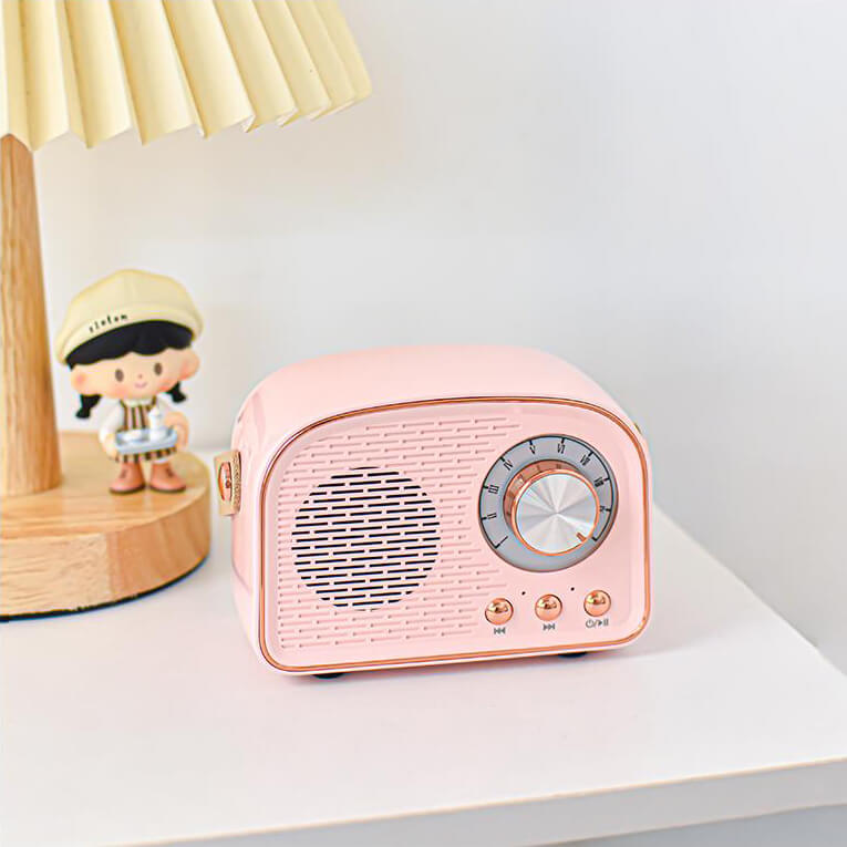 Ortekor NostalgiaWave | Enceinte Bluetooth rétro au design radio vintage et son immersif | Compagnon musical portable au style intemporel