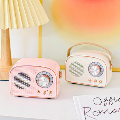 Ortekor NostalgiaWave | Enceinte Bluetooth rétro au design radio vintage et son immersif | Compagnon musical portable au style intemporel