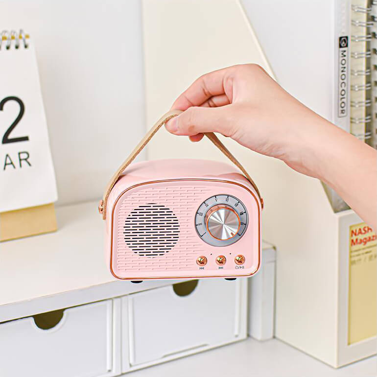 Ortekor NostalgiaWave | Enceinte Bluetooth rétro au design radio vintage et son immersif | Compagnon musical portable au style intemporel