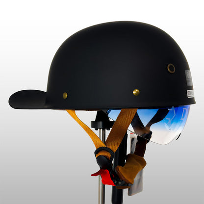 Half-Shell Motorcycle Helmet DOT ECE Certified ABS Cap-Style Urban Street Bike Riding Headgear with Removable Sun Visor & Quick-Release
