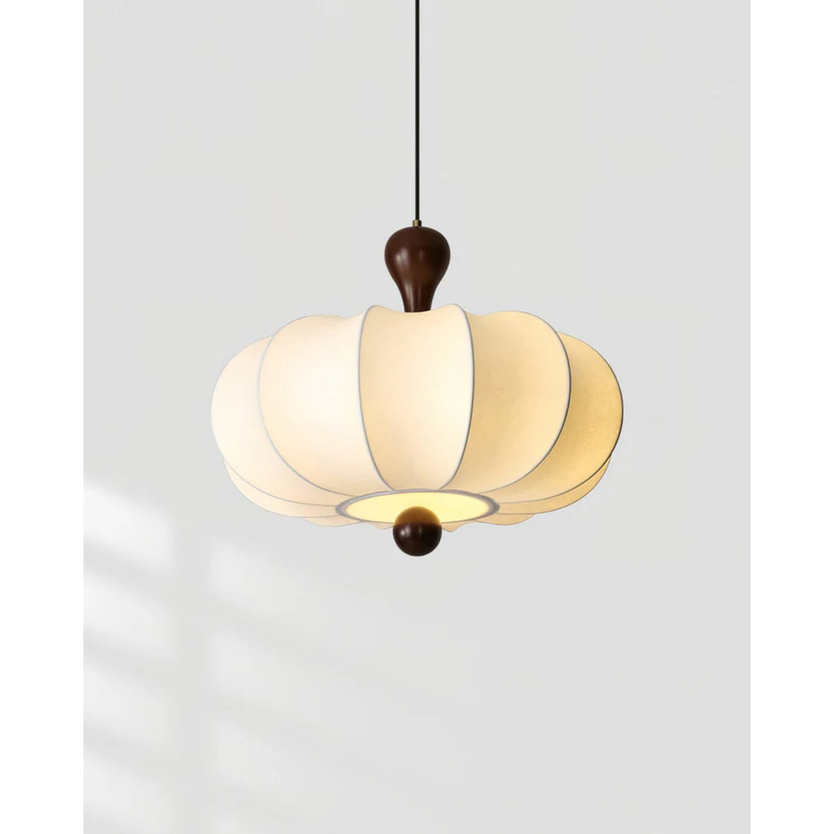 Fabric Drum Pendant Ceiling Light with Wood Accent for Dining Room and Kitchen Island – Soft White Pleated Shade, Modern Minimalist Drop Fix