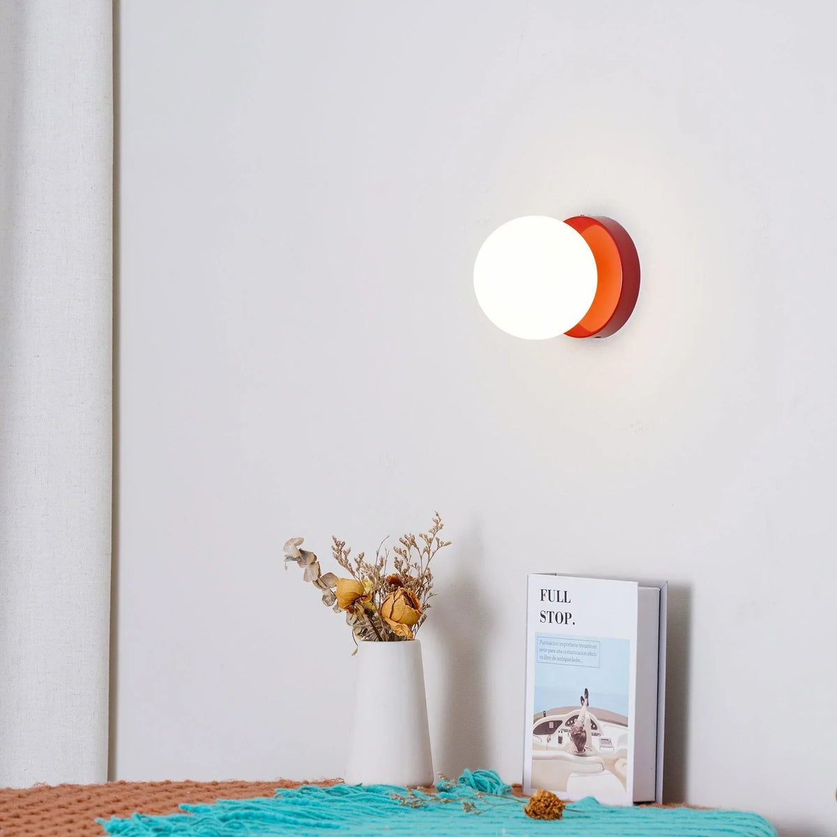 Compact Glass Sconce Light 3.9 in White Accent Fixture Bedside Hallway Nordic Minimalist G9 LED Downlight Indoor Mounted