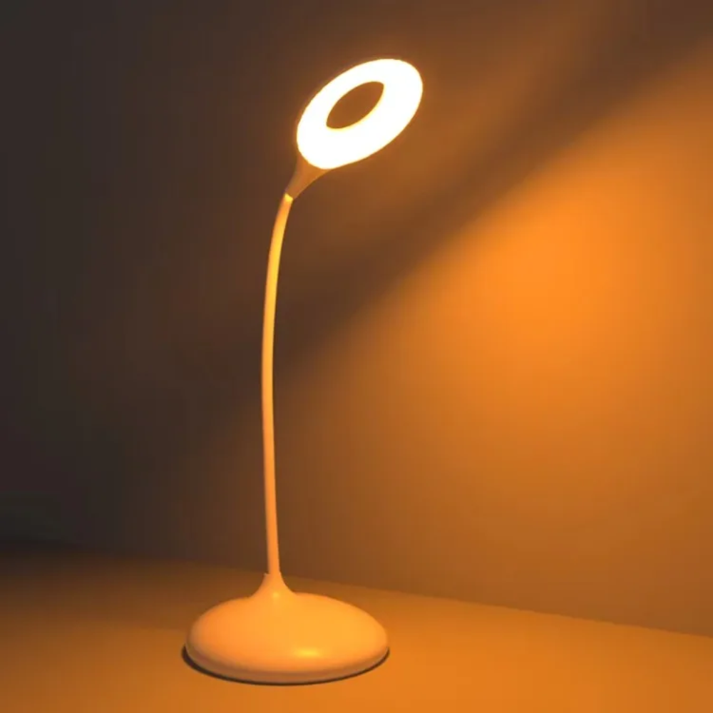 Rechargeable Amber Reading Light with Flexible Gooseneck | Blue-Free LED Desk & Bedside Lamp for Sleep Support | 3 Brightness Settings
