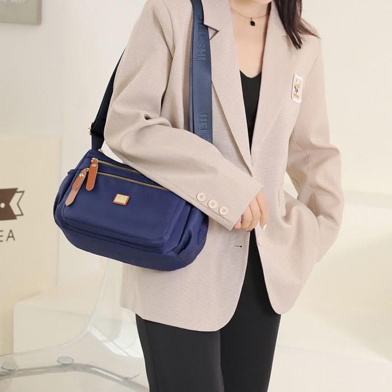 Nylon Shoulder Bag | Compact Design with Multiple Pockets for Women’s Everyday Convenience