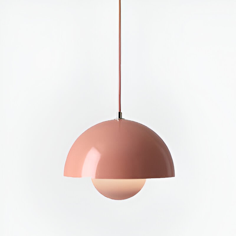 Plafonnier suspendu rond en verre de style moderne