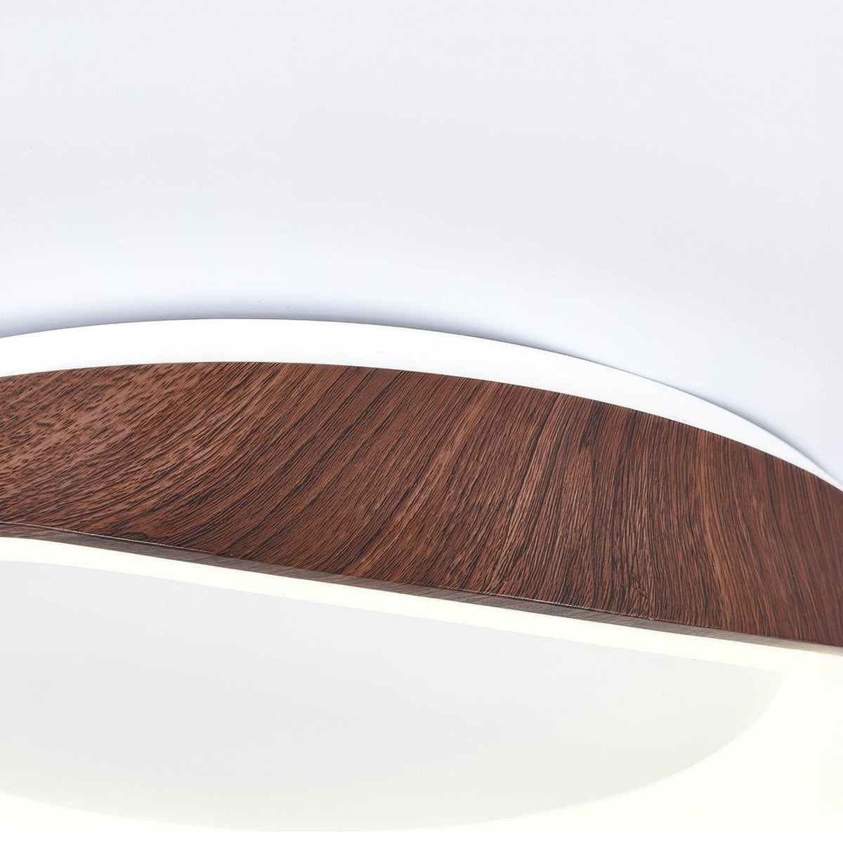 Round Wood Grain Flush Mount LED Light 16-24 Inch Iron Acrylic Fixture for Bedroom Living Room Den Office Scandinavian Minimalist Modern Far