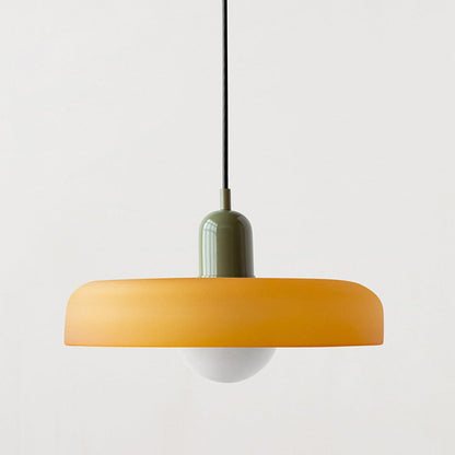 Handcrafted Art Glass Dome Pendant Light, Adjustable Modern Hanging Fixture for Dining Room Kitchen Island Living Room
