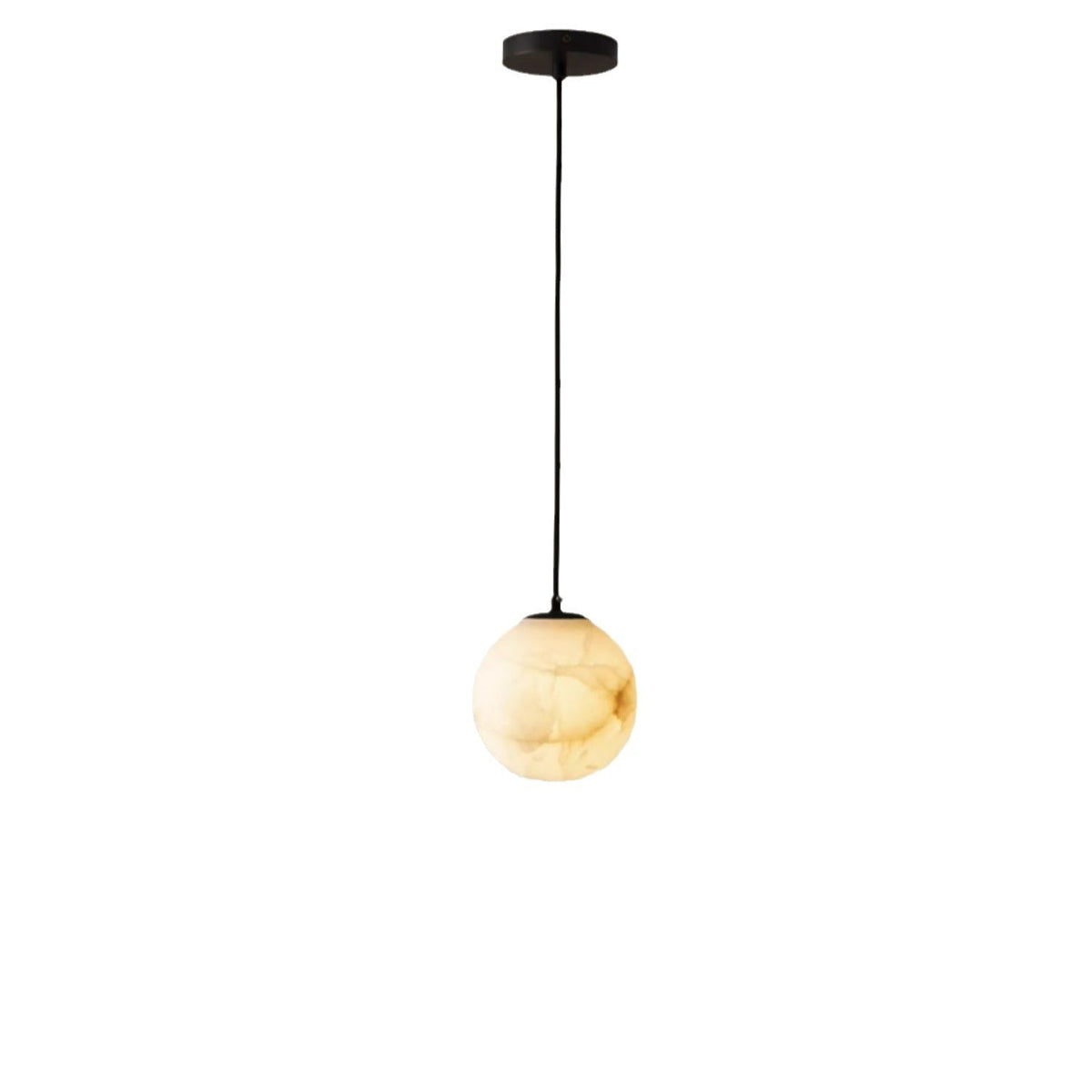 Suspension lumineuse globe en pierre, cordon réglable de 10 à 15 cm, luminaire minimaliste moderne pour chambre, salle à manger, cuisine, salon et entrée