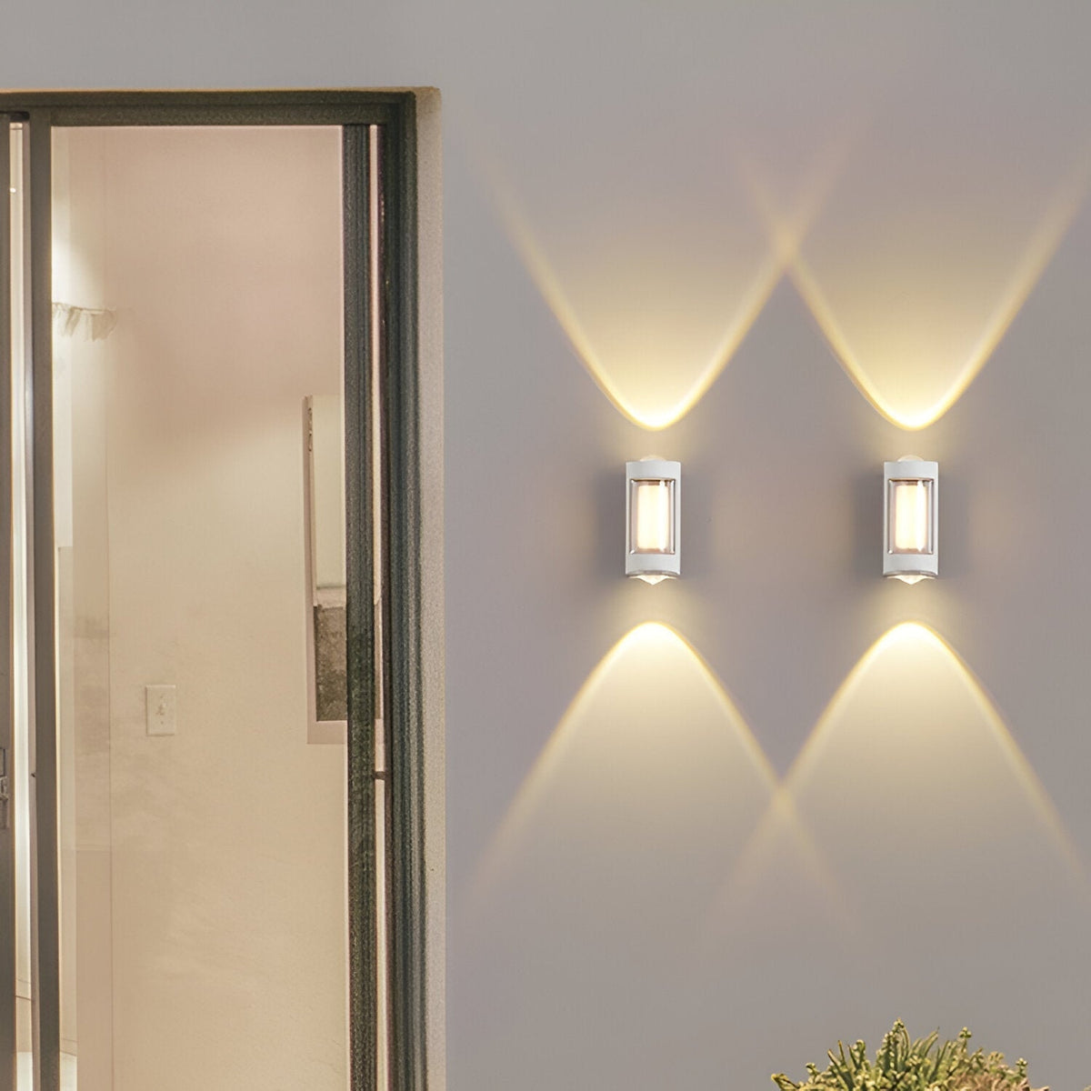 Outdoor Sconce Fixture 10.6 in Black Waterproof Bidirectional Beam for Exterior Walls Entrance Porch Garden Pathway Architectural Accent IP6