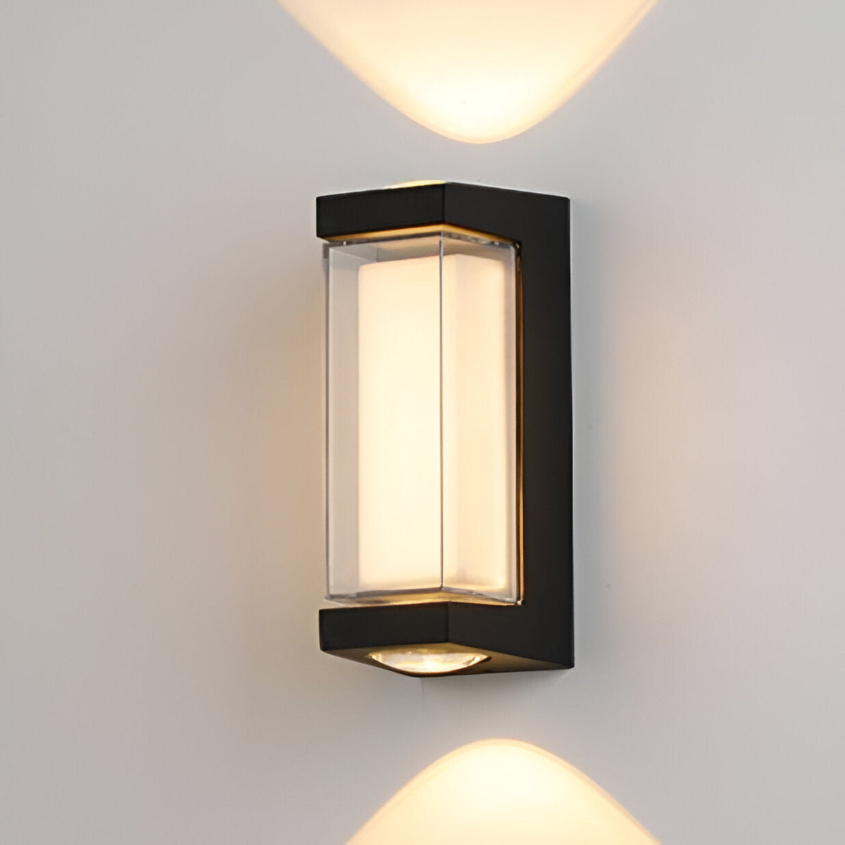 Cylindrical Outdoor Wall Sconce Up Down Light 10W LED Weatherproof Porch Facade Fixture Black White for Entryway Garden Patio Pathway Modern