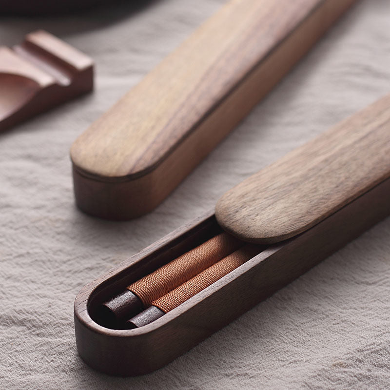 Handcrafted Wooden Chopsticks with Decorative Thread & Gift Box for Asian Dining