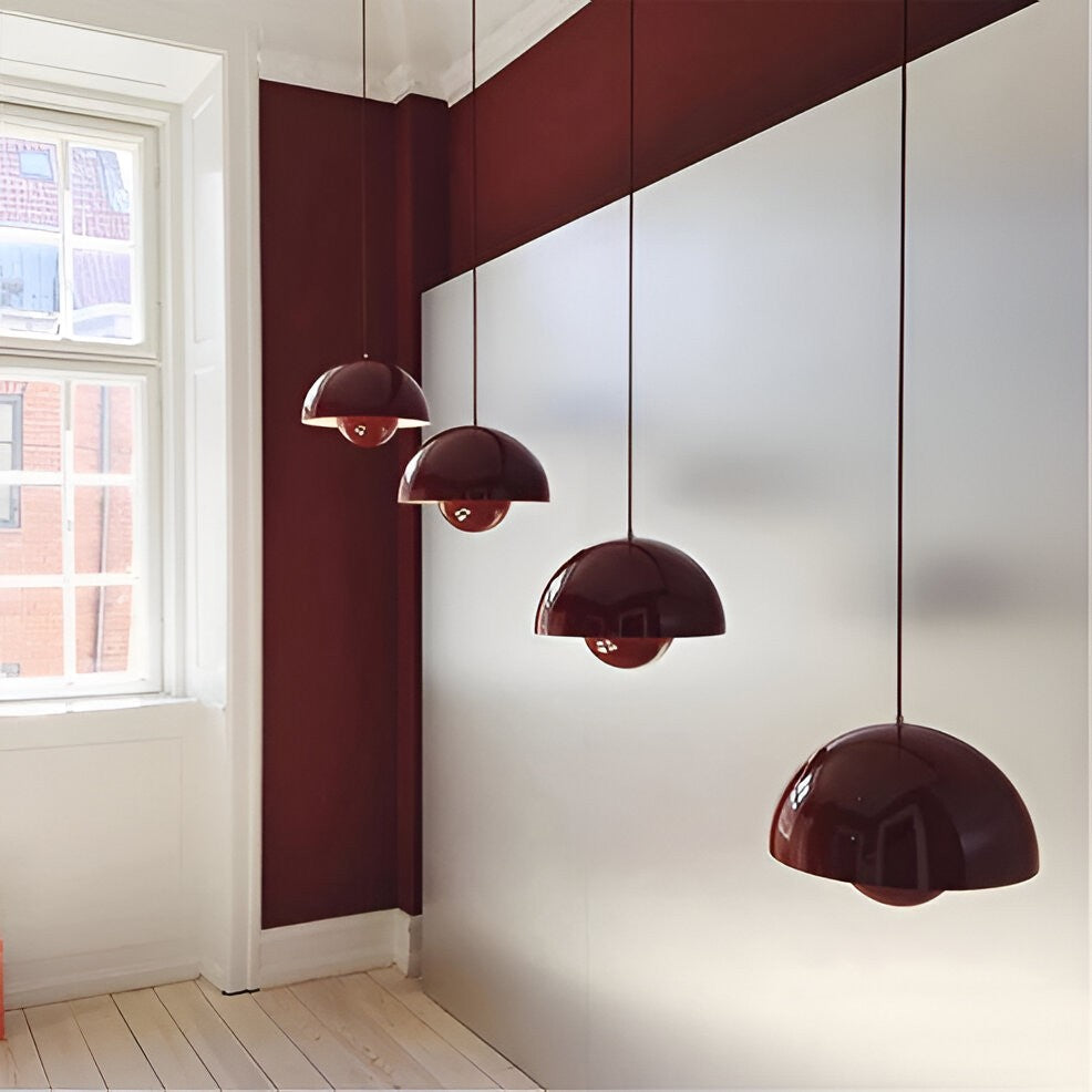 Plafonnier suspendu rond en verre de style moderne