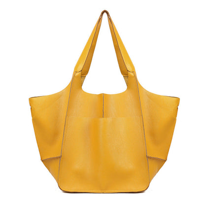 Vegan Leather Shoulder Bag – Lightweight Everyday Tote with Spacious Interior for Work, Travel & Shopping