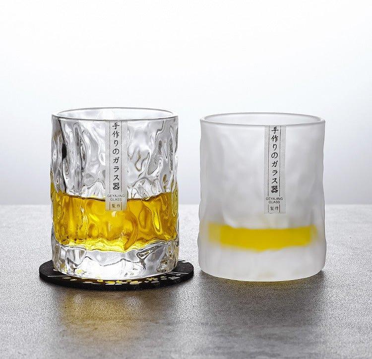 Hand-Cut Crystal Whiskey Glass with Geometric Faceted Design for Spirits & Bourbon