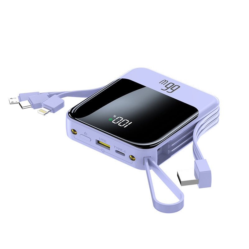 Chargeur portable avec câbles intégrés, batterie externe portable avec écran LCD, batterie de 10 000 à 30 000 mAh pour les voyages