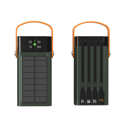EcoCharge | Portable Solar Power Bank with LED Display & Multiple Ports for Reliable Charging