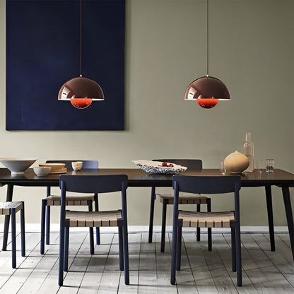 Plafonnier suspendu rond en verre de style moderne