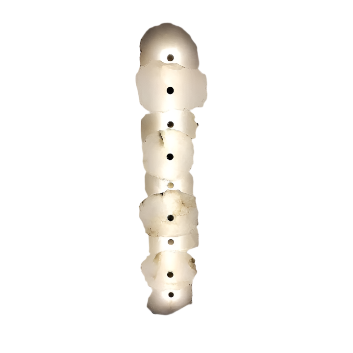 Stone Sconce Light LED Warm Glow for Stairs Entryway Vertical Mount Accent Fixture 5-Inch Contemporary Wall Lighting for Narrow Spaces