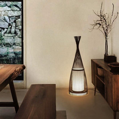 WOVENLUME – Lampadaire en bambou pour une ambiance chaleureuse et naturelle