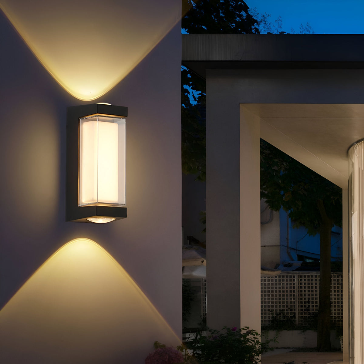 Outdoor Sconce Fixture 10.6 in Black Waterproof Bidirectional Beam for Exterior Walls Entrance Porch Garden Pathway Architectural Accent IP6