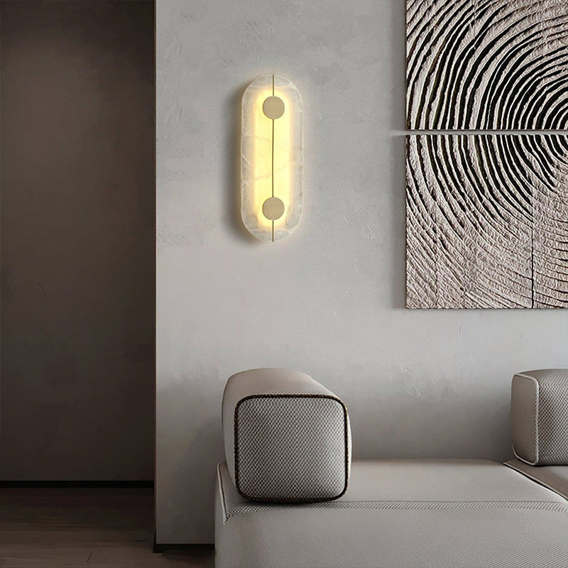 Marble Sconce Light 17 in LED Fixture Bedroom Hallway Reading Nook Vertical Modern Ambient Lighting for Quiet Spaces