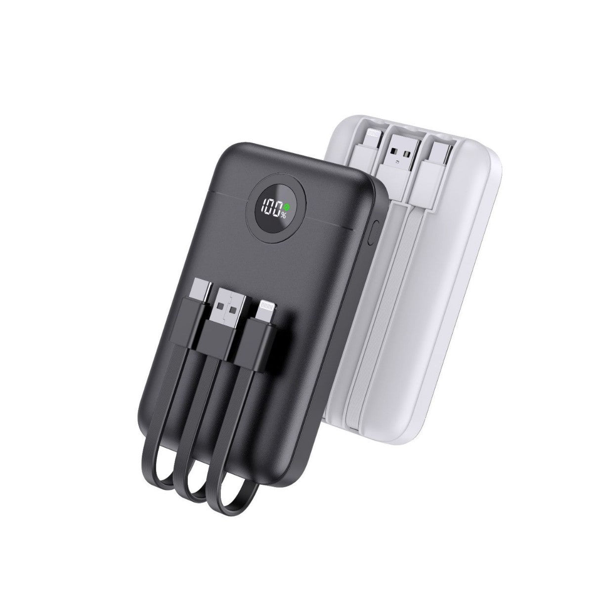 Batterie externe portable avec gestion intelligente des câbles et écran LED | Haute capacité pour une recharge en déplacement