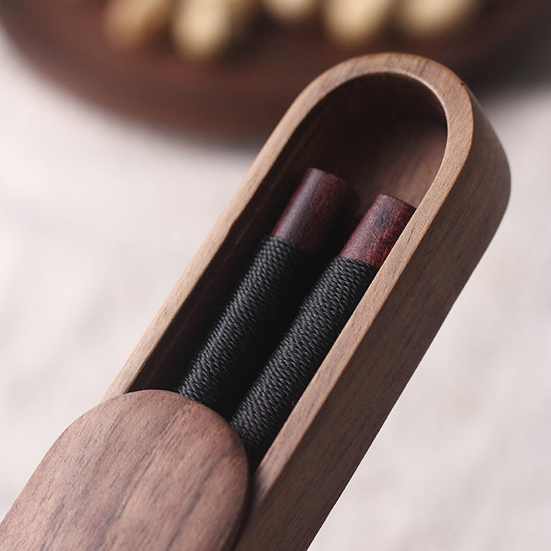 Handcrafted Wooden Chopsticks with Decorative Thread & Gift Box for Asian Dining