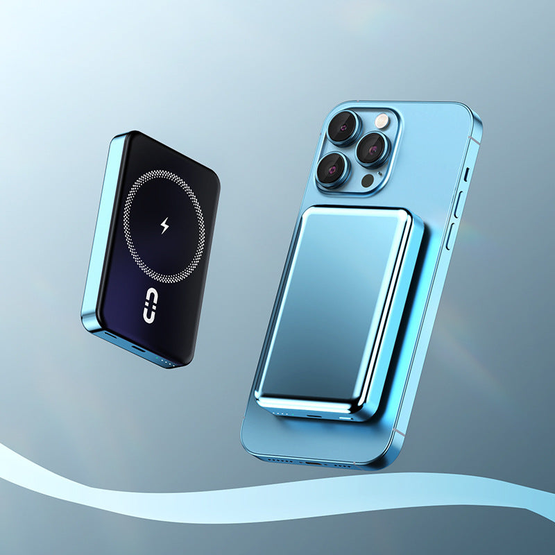 Batterie externe magnétique | Chargeur portable avec recharge rapide par induction | Design compact pour une utilisation pratique lors de vos déplacements