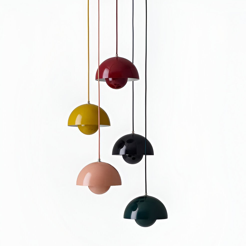 Plafonnier suspendu rond en verre de style moderne