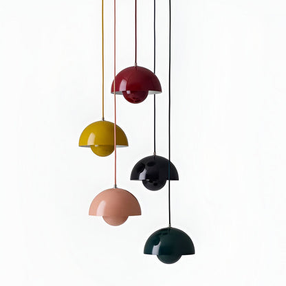 Plafonnier suspendu rond en verre de style moderne