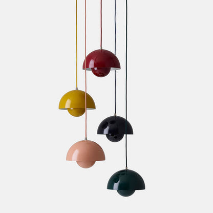 Half-Dome Metal Pendant Light – Scandinavian Minimalist Hanging Ceiling Fixture for Dining Room, Kitchen Island & Living Room