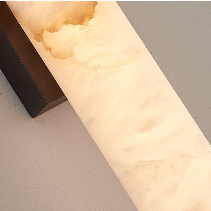 Vertical Stone & Metal Sconce with Soft LED Glow for Bedrooms, Hallways, and Living Rooms – Uplight Design to 31 Inches