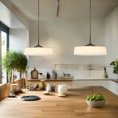 Suspension luminaire LED en métal de 46 cm de diamètre avec cordon ajustable pour comptoir de cuisine et coin repas