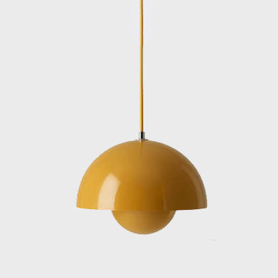 Half-Dome Metal Pendant Light – Scandinavian Minimalist Hanging Ceiling Fixture for Dining Room, Kitchen Island & Living Room