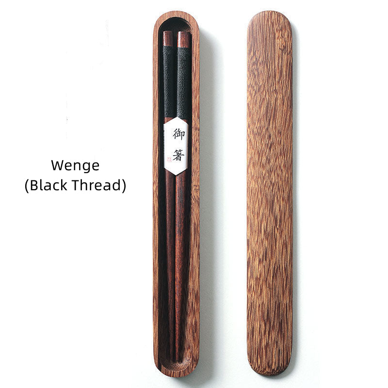 Handcrafted Wooden Chopsticks with Decorative Thread & Gift Box for Asian Dining