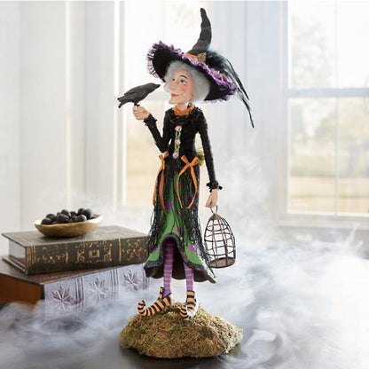 Handcrafted Resin Witch Figurine for Halloween Decor | Mystical Table Accent Sculpture | Gothic Home Centerpiece | Vintage Spooky